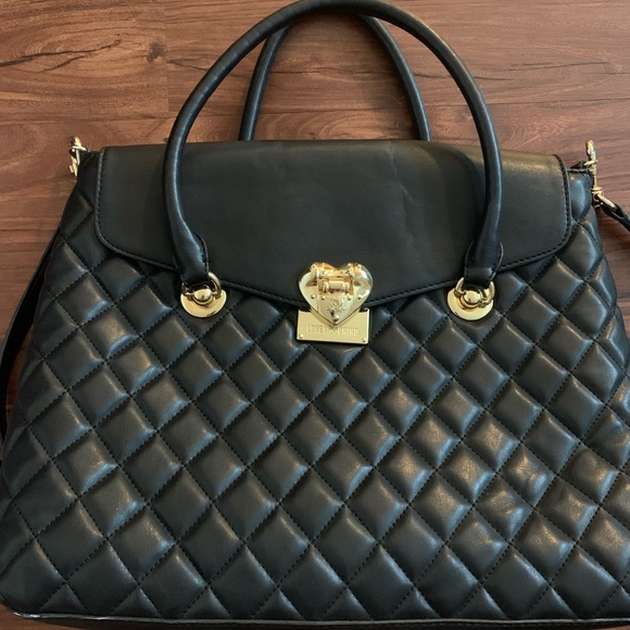 Black Quilted Love Moschino leather bag - Picture 1 of 5